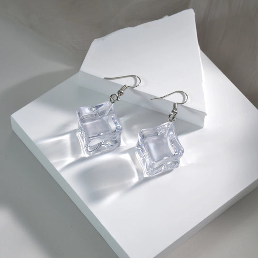 boucles d'oreilles cubes de glace