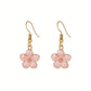 Boucles d'oreilles Fleurs de sakura roses, bijou en acier inoxydable et en émail