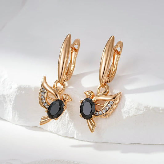 boucles d'oreilles oiseaux avec zircons