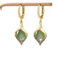 Boucles d'oreilles Fleur avec pierre d'opale verte, bijou en plaqué or