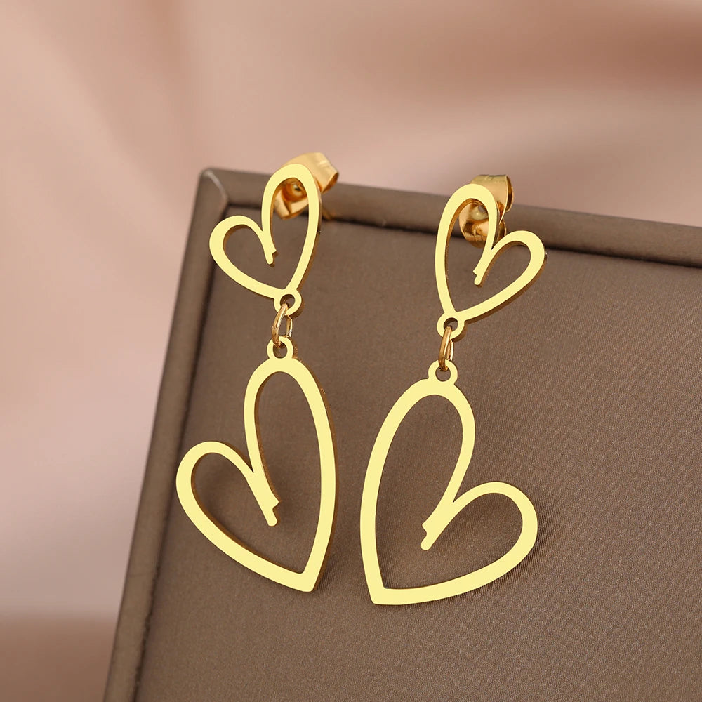 boucles d'oreilles coeurs creux