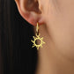 Boucles d'oreilles Soleil, bijou en acier inoxydable doré