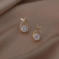 Boucles d'oreilles Zircons blancs, bijou plaqué or