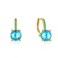 Boucles d'oreilles Zircons bleu clair et cyan, bijou en argent sterling 925