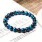 Bracelet de perles en pierre naturelle Oeil de Tigre bleue