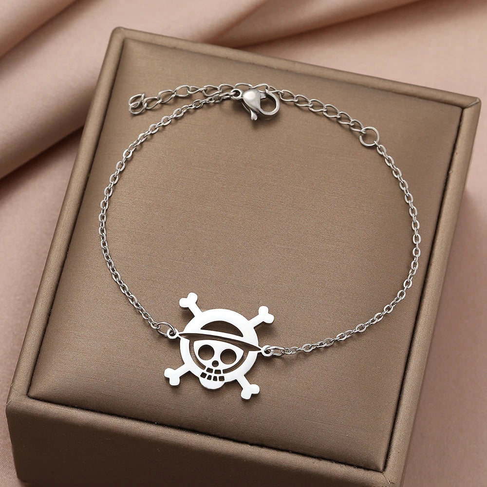 Bracelet Pirate, bijou en acier inoxydable argenté