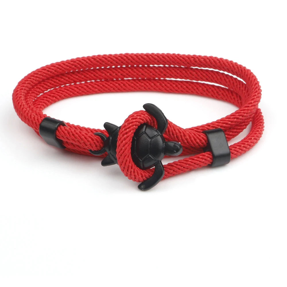 Bracelet Tortue avec corde rouge