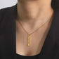 Collier avec cartouche d'hiéroglyphes Soleil, bijou en acier inoxydable doré