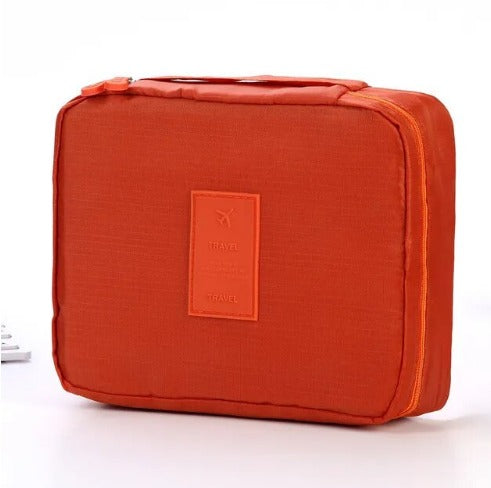 Trousse de toilette, trousse de voyage, à motif uni orange