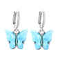 Boucles d'oreilles Papillons bleu clair, bijou en acier inoxydable et en acrylique