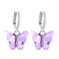 Boucles d'oreilles Papillons mauves, bijou en acier inoxydable et en acrylique