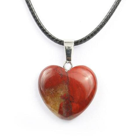 Collier avec pendentif Jaspe rouge, bijou en pierre naturelle