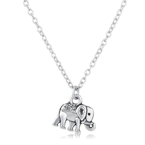 Collier pendentif éléphant, bijou en acier inoxydable