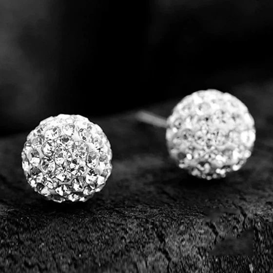 boucles d'oreilles boules à zircons