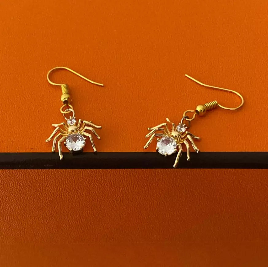 boucles d'oreilles araignées avec zircons