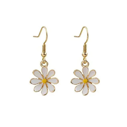 boucles d'oreilles fleur marguerite