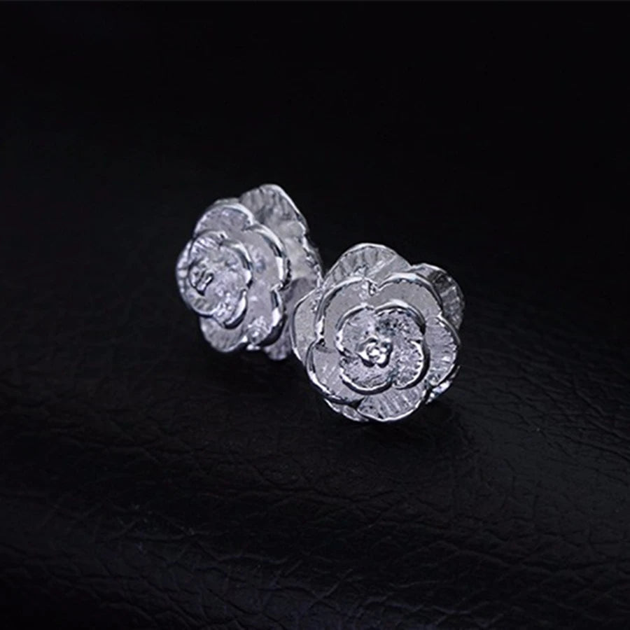 Boucles d'oreilles Fleurs, bijou en plaqué argent