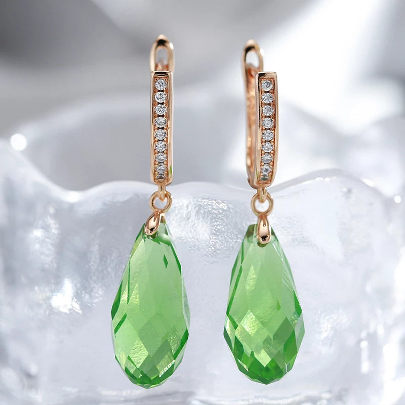 boucles d'oreilles en cristal vert