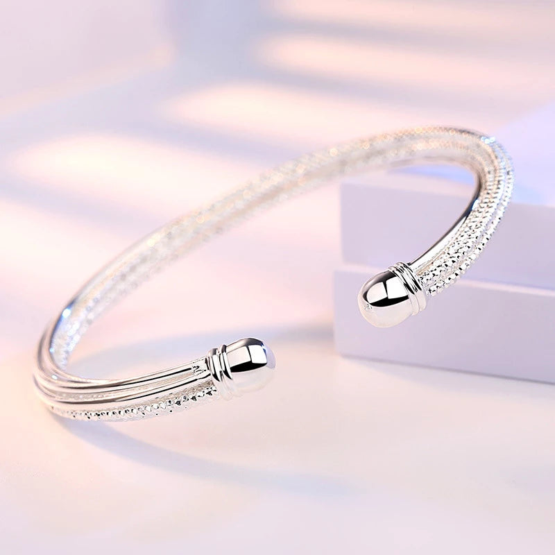 Bracelet multirangs, bijou plaqué argent