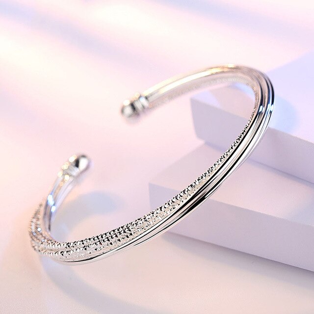 Bracelet multirangs, bijou plaqué argent