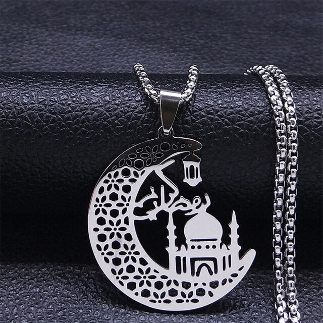 collier pendantif mosquée Allah