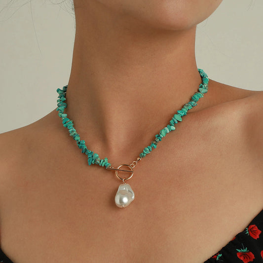 Collier Hawaï, bijou en pierres de corail turquoises