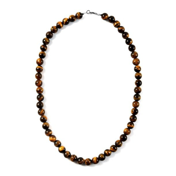 Collier spirituel Oeil de Tigre, bijou chakra en pierre naturelle