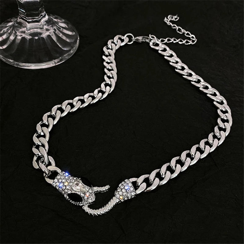 Collier Serpent, ras-du-cou, en acier inoxydable