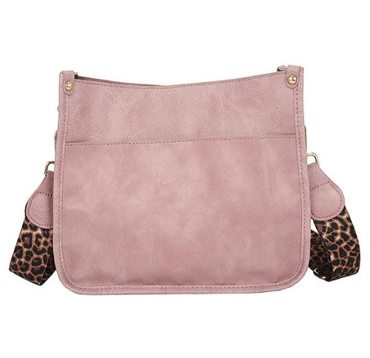 Sac à main en cuir vegan, rose clair